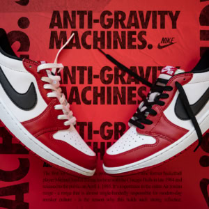 Classic Air Jordan 1 Low OG Chicago sneakers with red, white, and black colorway. Iconic design inspired by the Chicago Bulls, perfect for sneaker enthusiasts and collectors.