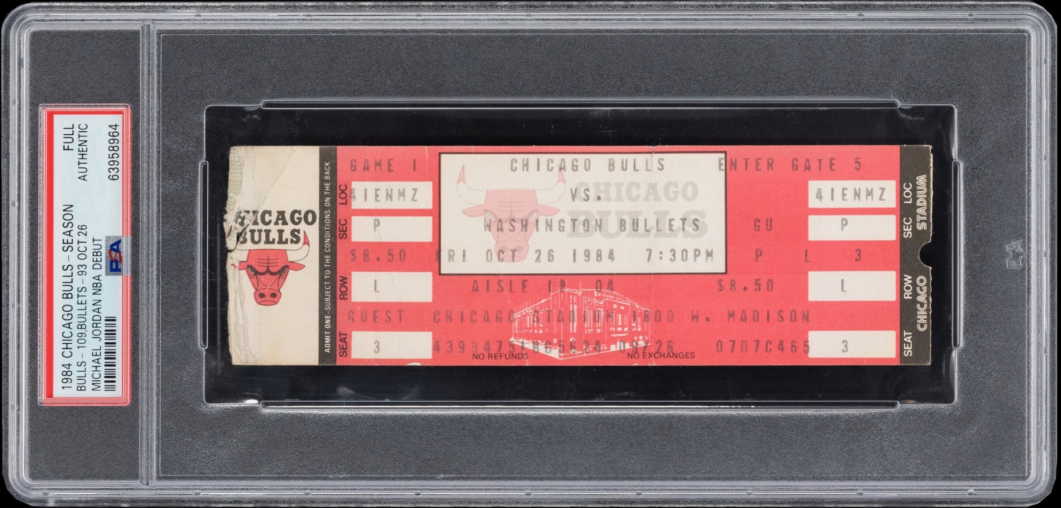 Michael Jordan 1984 Full Debut Ticket