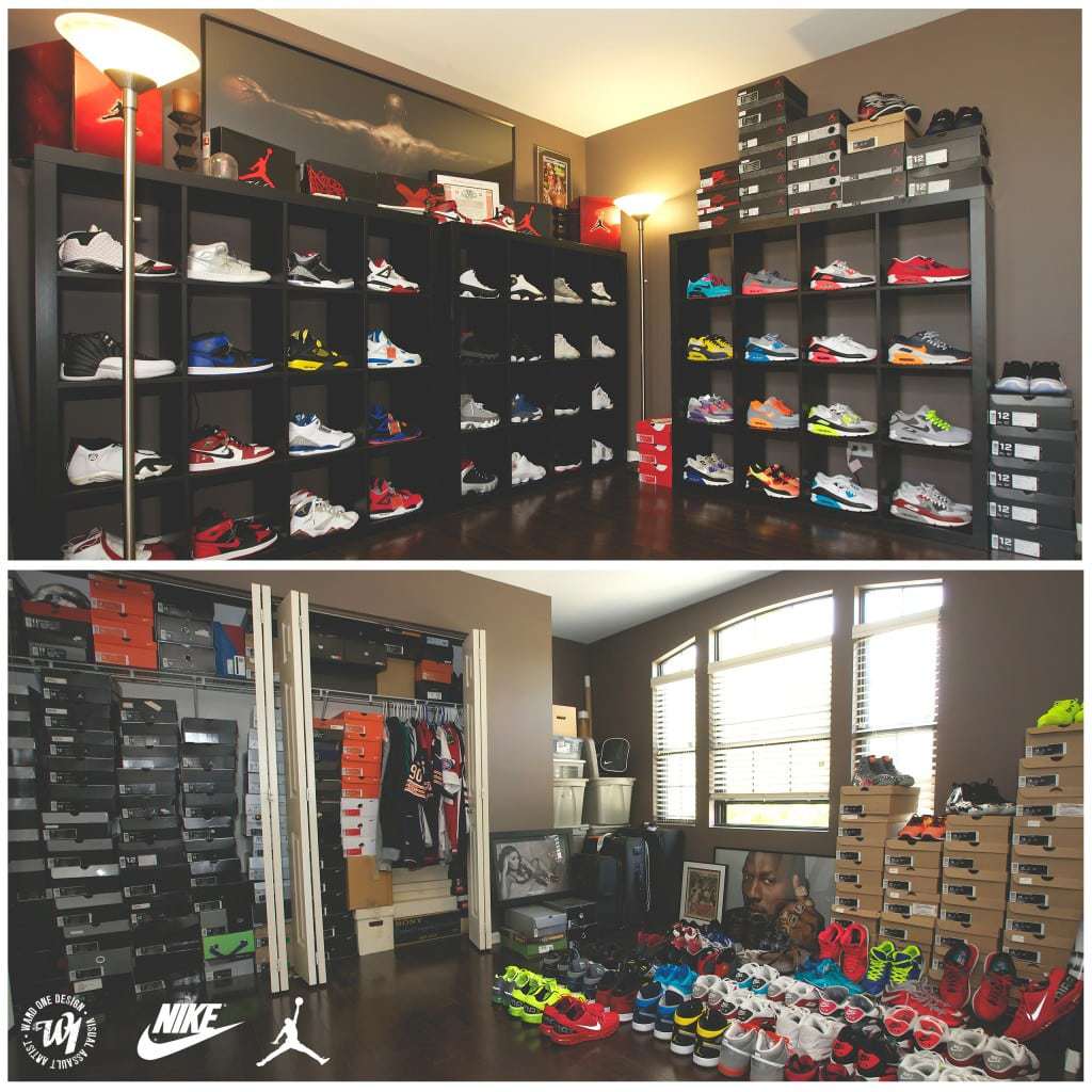 My Nike Air Jordan and Air Max Sneaker Collection Room